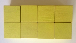 Dřevěné krychle 4x4cm - žluté (8ks) - kopie