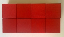 Dřevěné krychle 4x4cm - červené (8ks) 