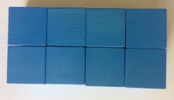 Dřevěné krychle 4x4cm - modré (8ks)