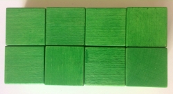 Dřevěné krychle 4x4cm - zelené (8ks) 